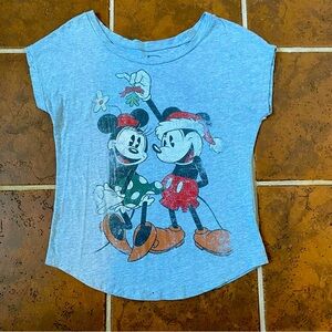 Disney Women’s Gray Mickey and Minnie Shirt